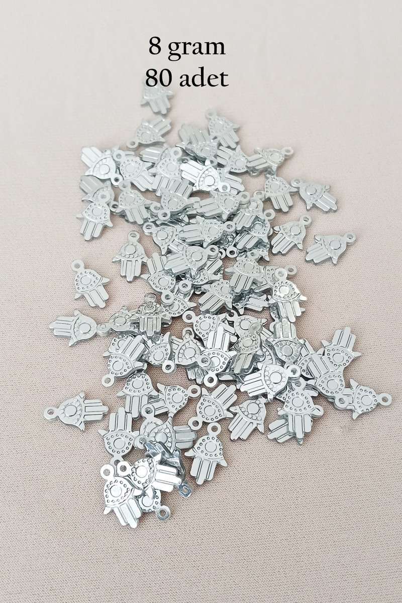 Oya Abiye Bileklik Kolye Pleksi Metalik Plastik Pul Gümüş Renk 8 gram 80 adet - BNC526