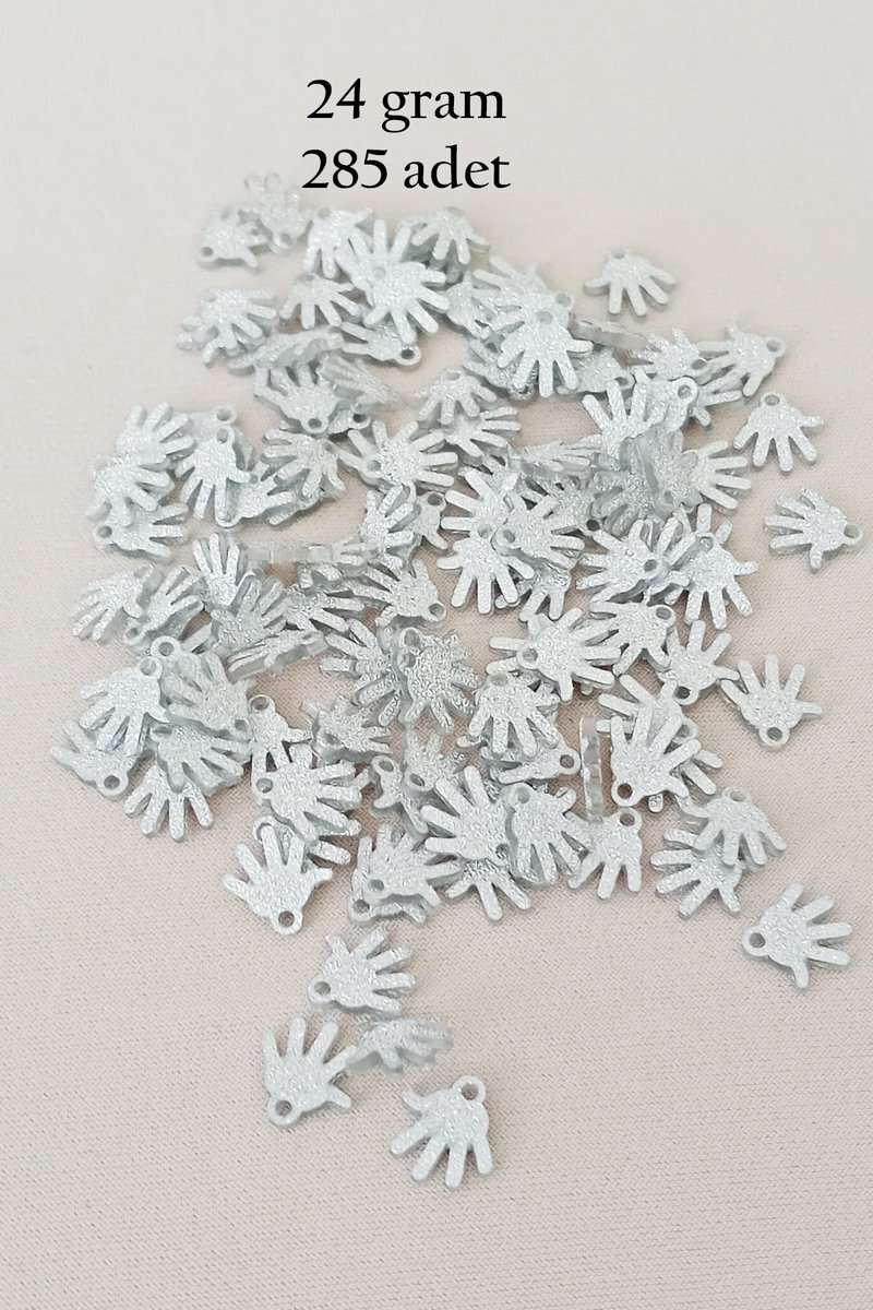 Oya Abiye Bileklik Kolye Pleksi Metalik Plastik Pul Gümüş Renk 24 gram 285 adet - BNC579