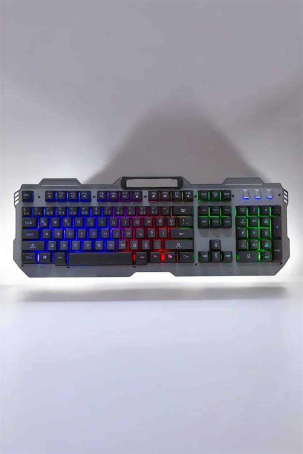 Oyuncu Klavyesi Q Klavye RGB Işıklı Mouse Hediyeli