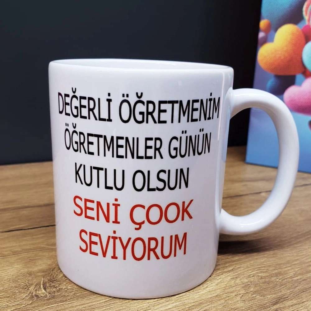 Özel Tasarımlı Öğretmenler Günü Kupa Bardak 8x10 cm