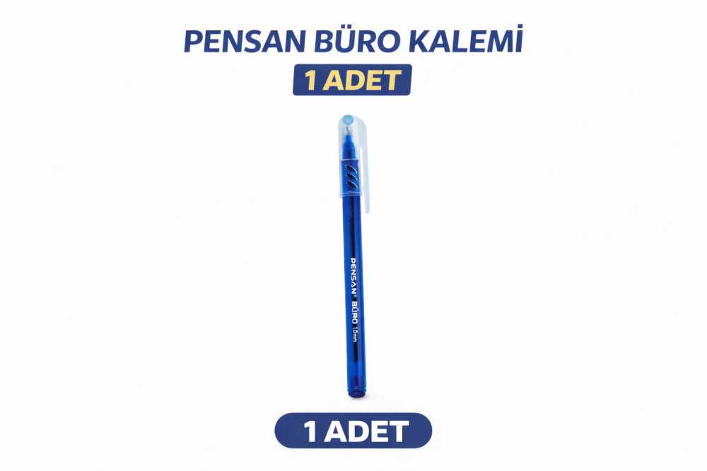 Pensan Büro Tükenmez Kalem 1.0 mm Mavi 10'li Paket
