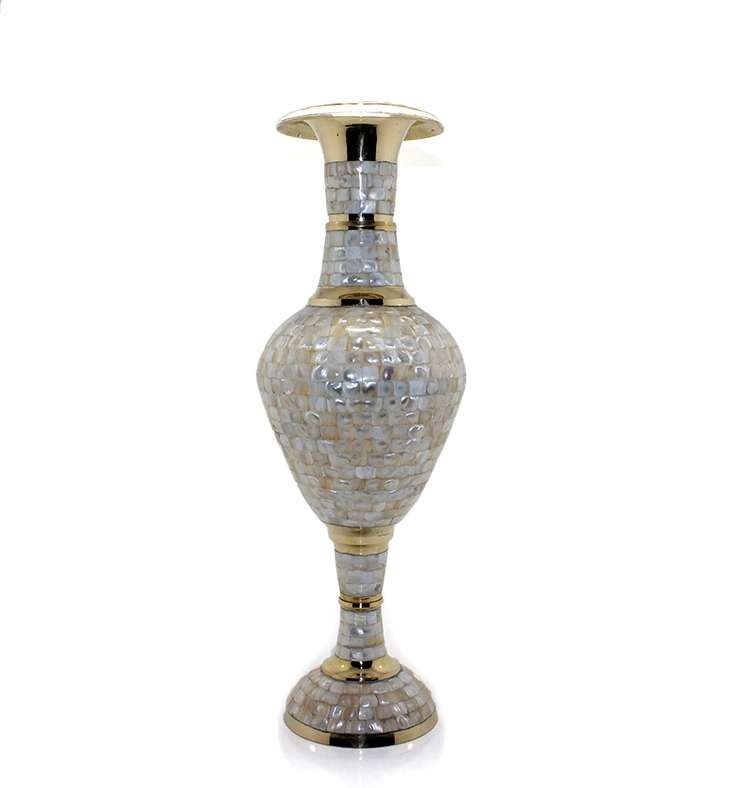 Pirinç Sedefli Vazo 90 Cm Ksk131