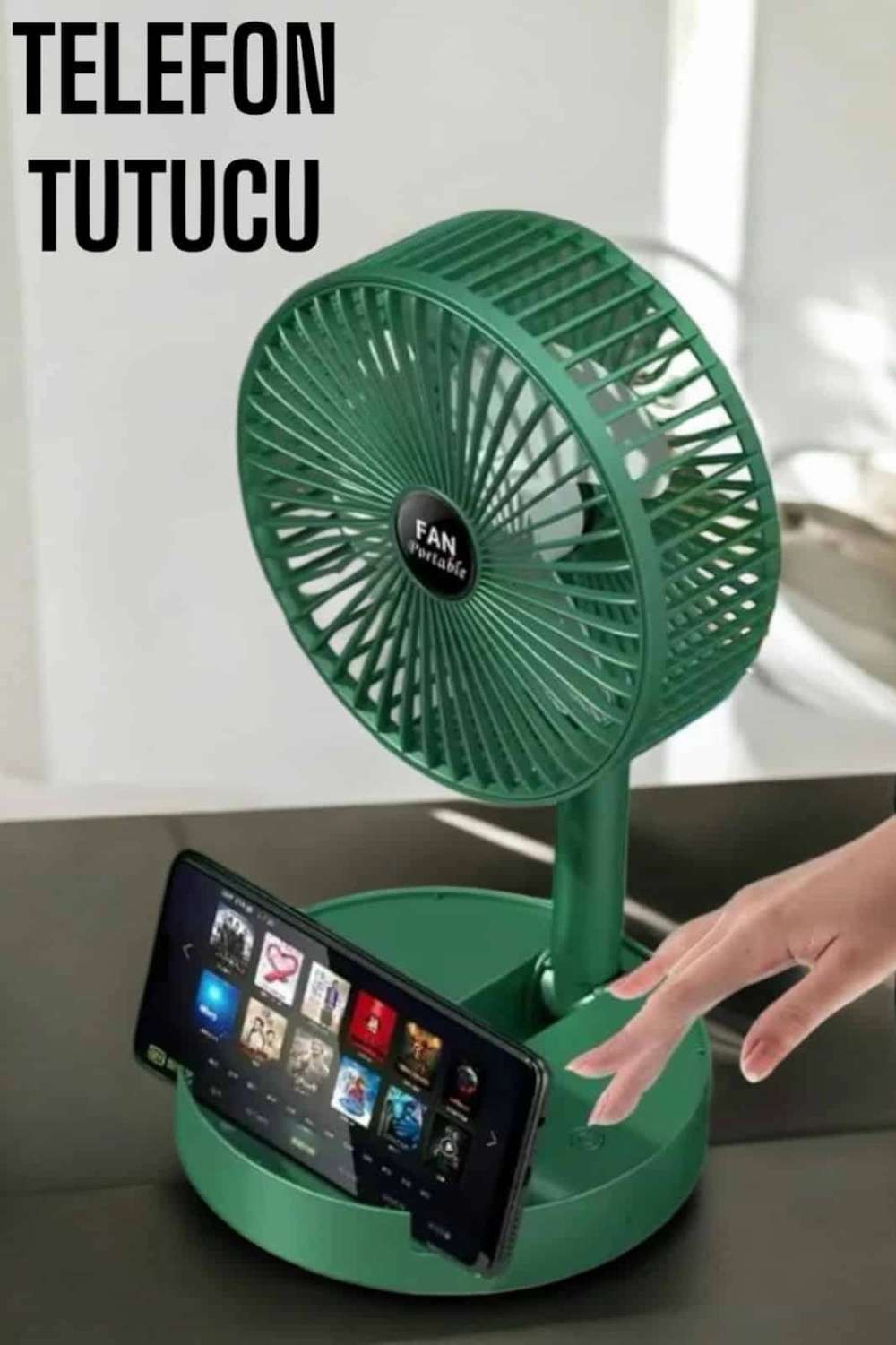 Pratik Mini Fan Telefon Standlı 3 Kademeli Soğutucu