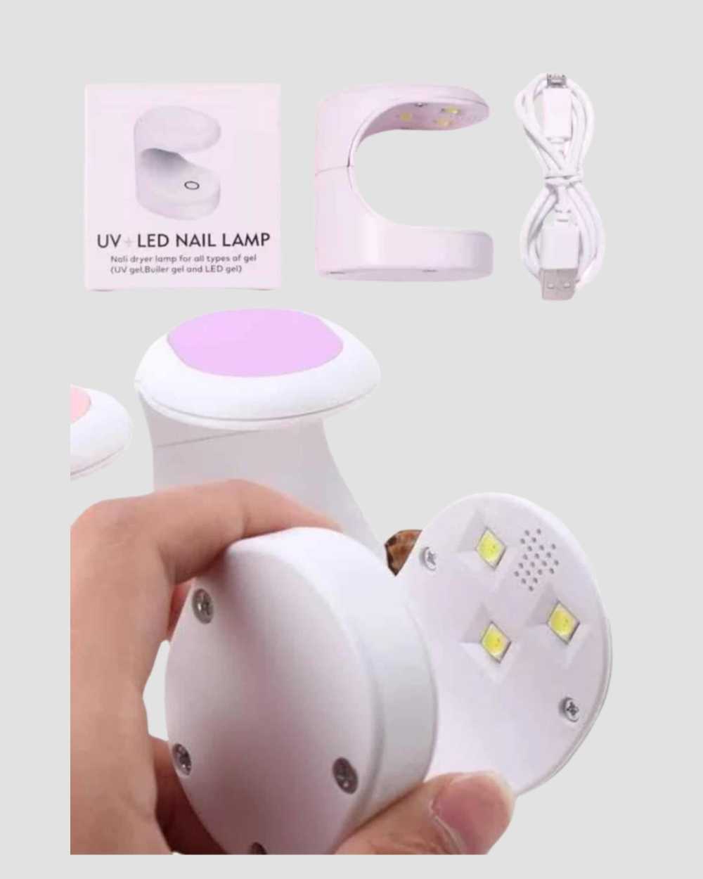 Pratik USB Tırnak Kurutucu 3 UVLED Boncuk ile Seyahat İçin