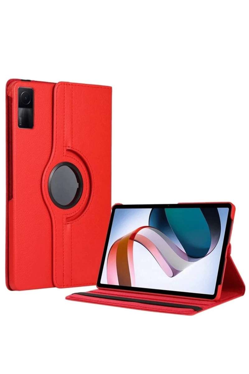 Redmi Pad SE 4G Kılıf 360 Tablet Deri Kılıf - Kırmızı