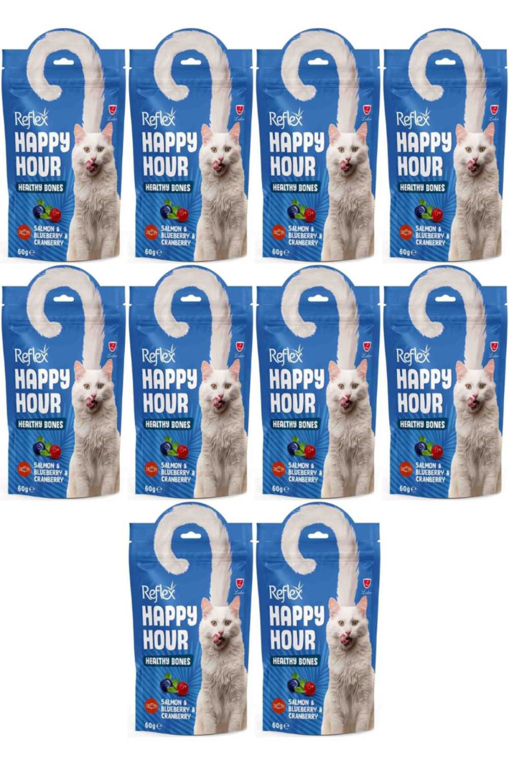 Reflex Happy Hour Healty Bones Somon & Yaban Mersinli & Kızılcık Sağlıklı Kemikler Için Destekleyici 10lu fırsat