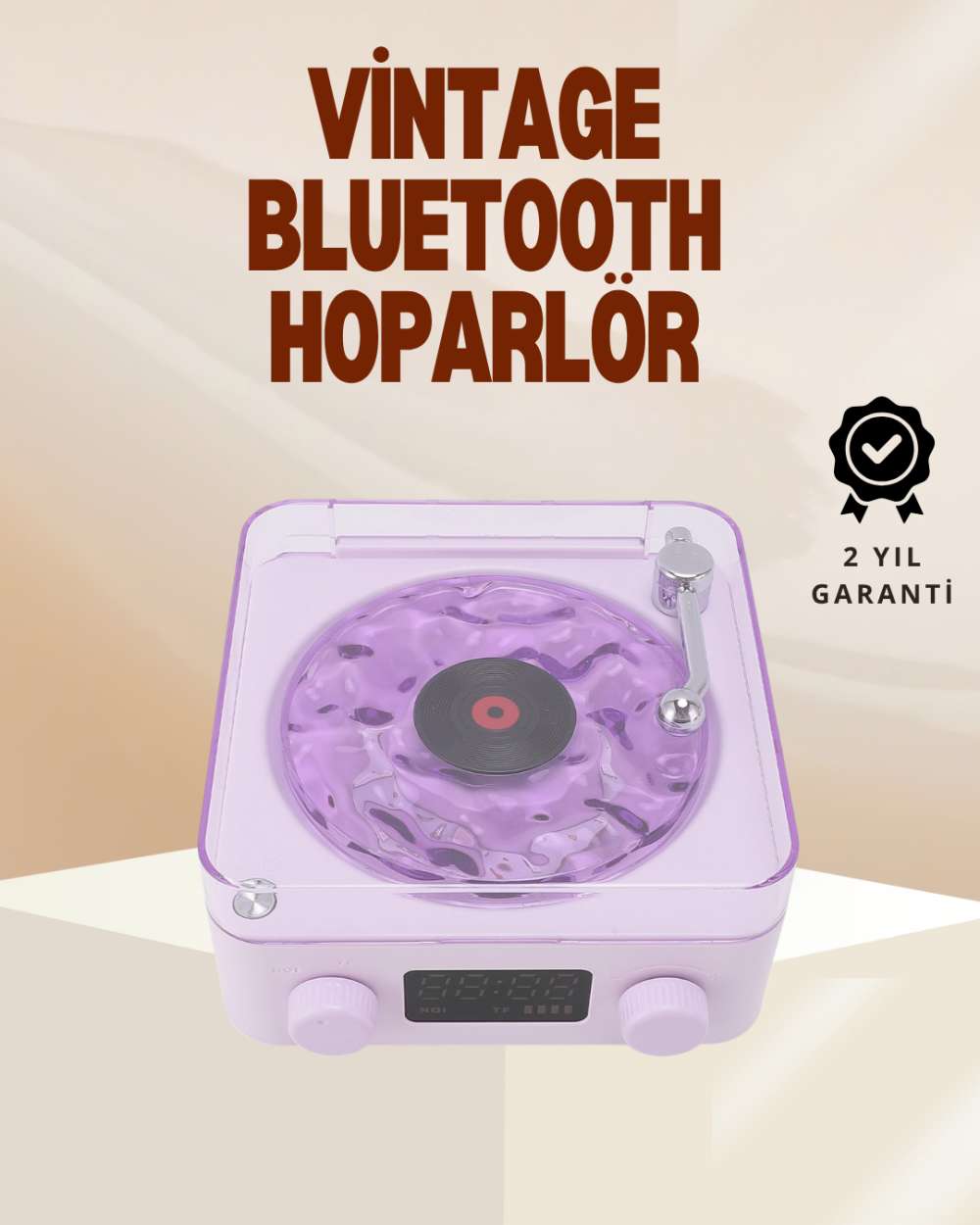 Retro Pikap Hoparlör – Şarjlı Kablosuz Projektör ve Gece Lambası