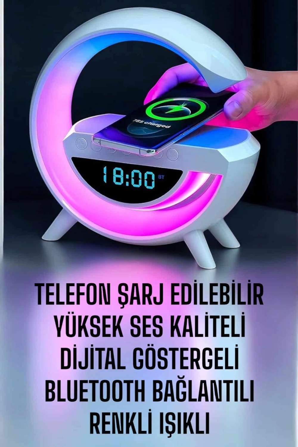 RGB Işıklı Bluetooth Hoparlör Kablosuz Şarjlı 1 Adet