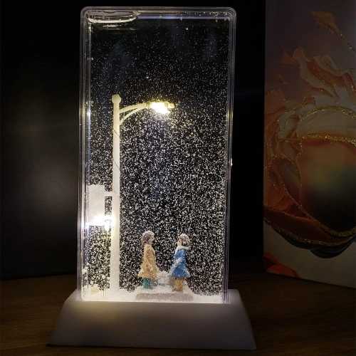 Romantik Tasarımlı Sokak Lambası Kar Küresi 17x10 cm