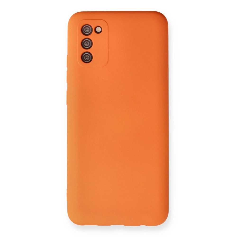 Samsung Galaxy A02s Kılıf Nano İçi Kadife Silikon - Turuncu