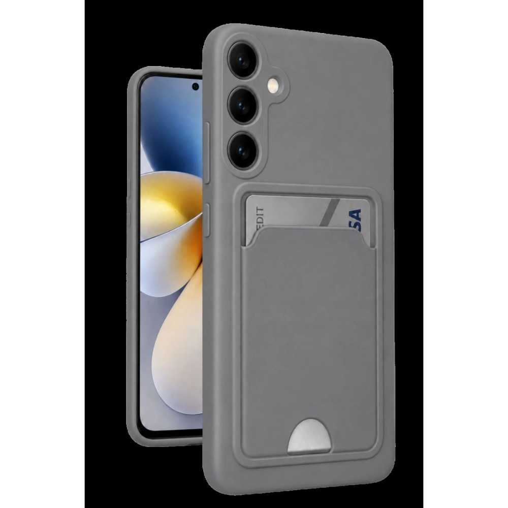 Samsung Galaxy S24 Kelvin Kartvizitli Silikon - Gri