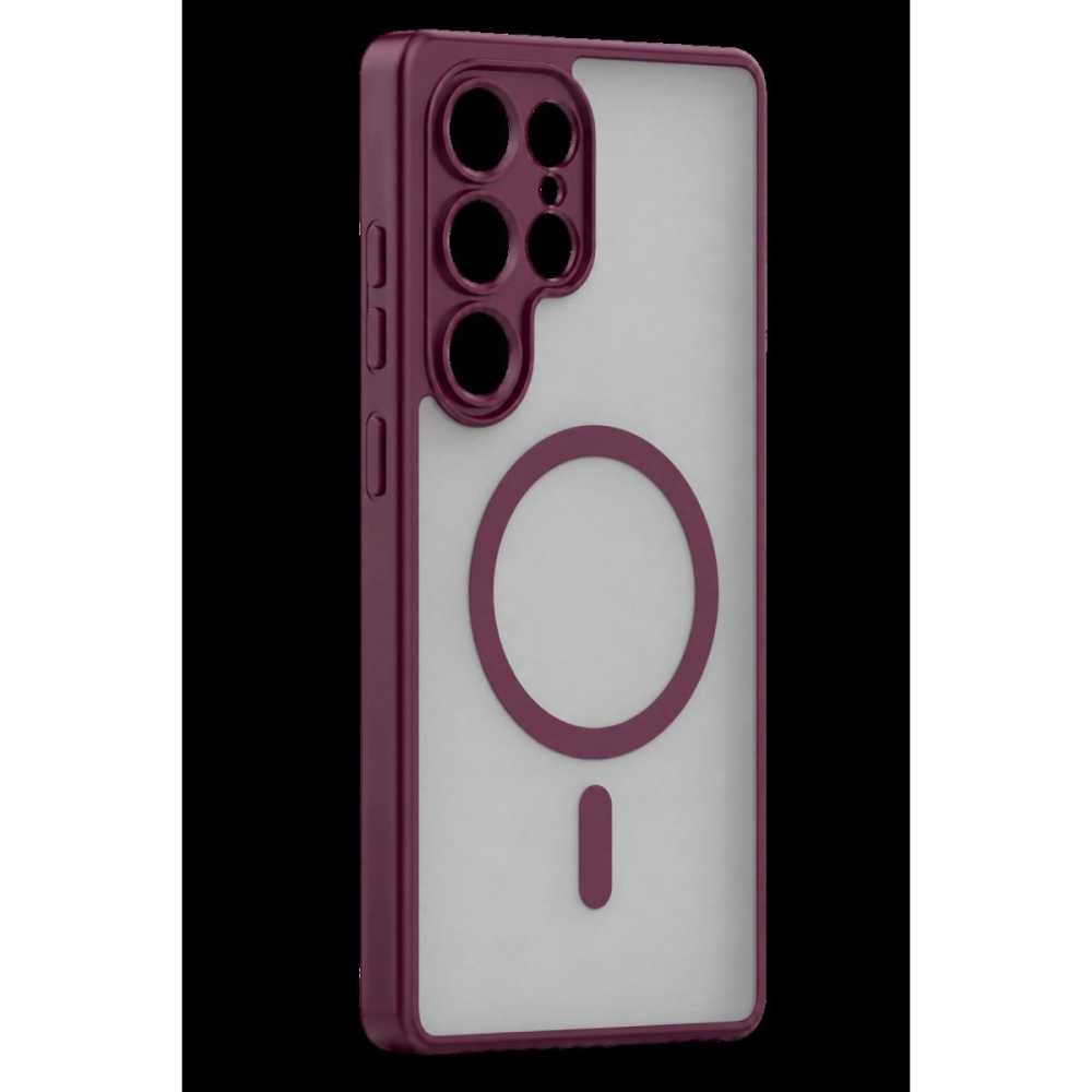 Samsung Galaxy S26 Ultra Loji Magsafe Kapak - Bordo