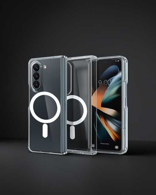 Samsung Galaxy Z Fold 5 Kılıf Magneticsafe Şeffaf Silikon - Şeffaf