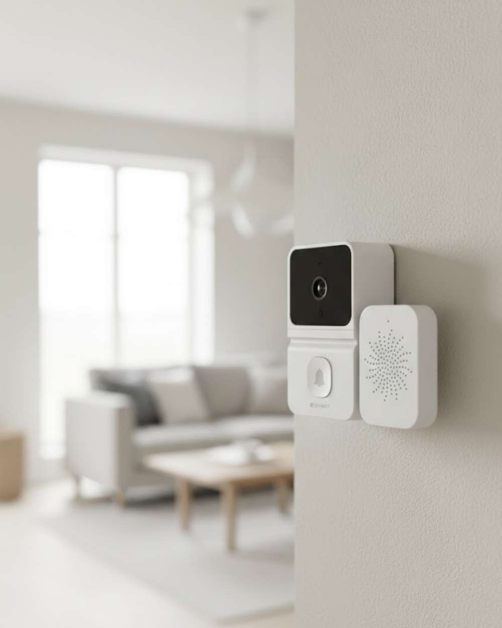 ŞARJLI KAMERALI KAPI ZİLİ BEYAZ