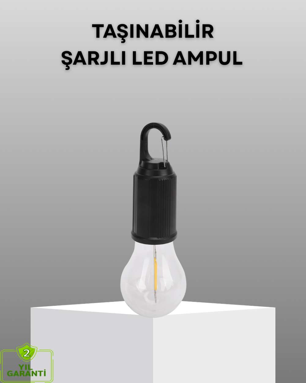 Şarjlı Kancalı LED Lamba – Kamp, Balkon ve Acil Durum Işığı
