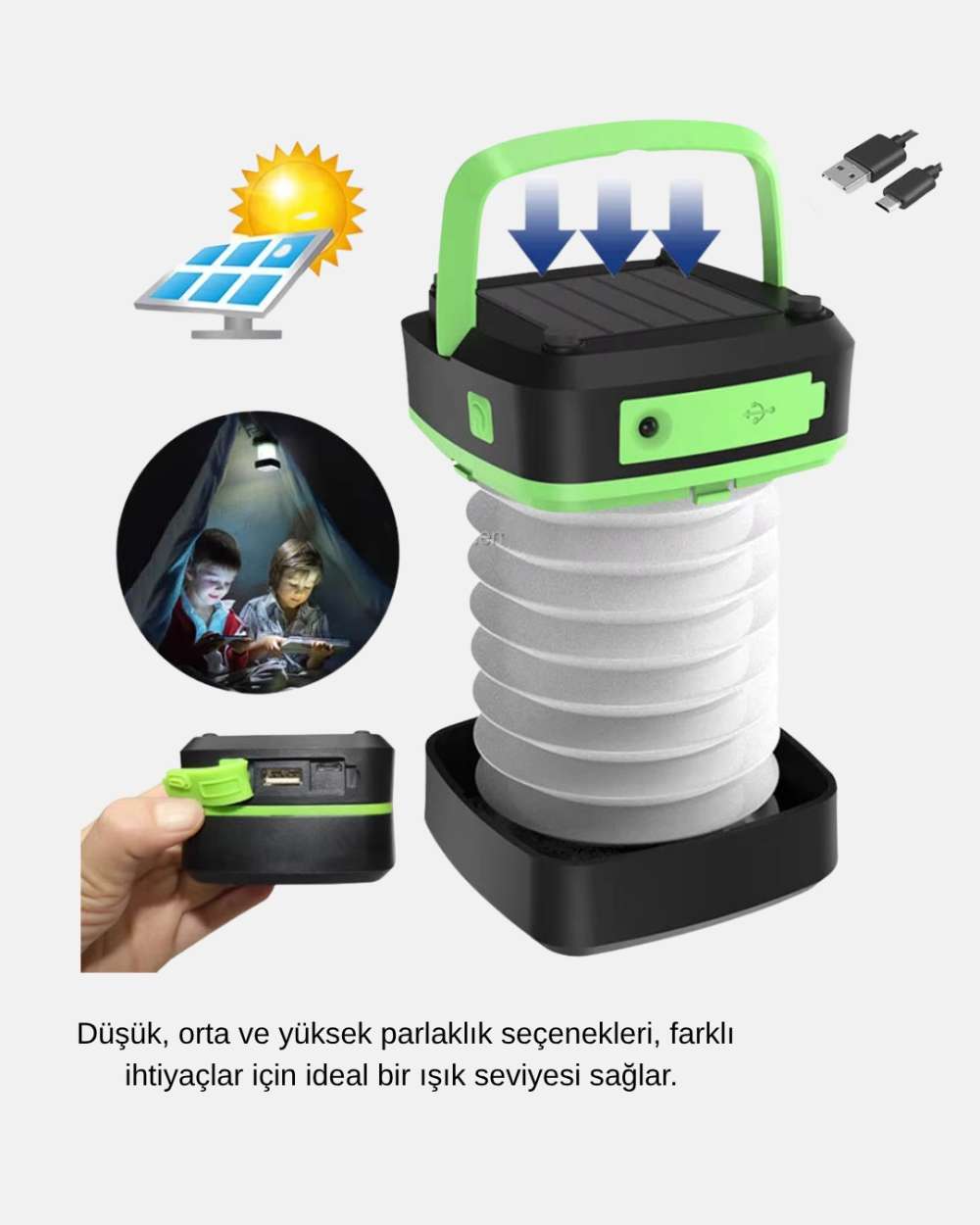 Şarjlı LED Lamba Dokunmatik Kontrol 3 Kademeli Işık