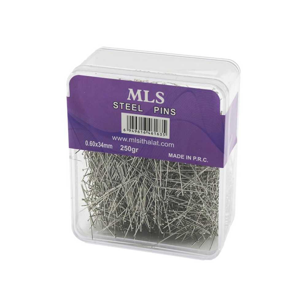 Şeffaf Mika Kristal Toplu İğne 0.60x34mm 250 Gram Kutulu