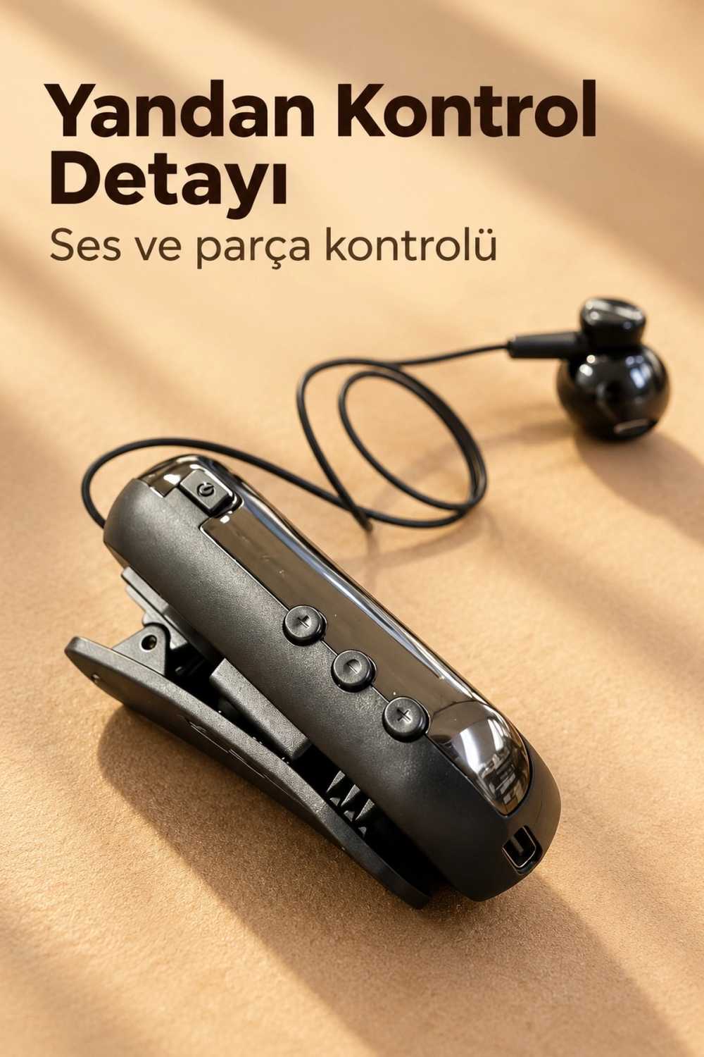 Ses Kontrol Tuşlu Yaka Klipsli Bluetooth Kulaklık