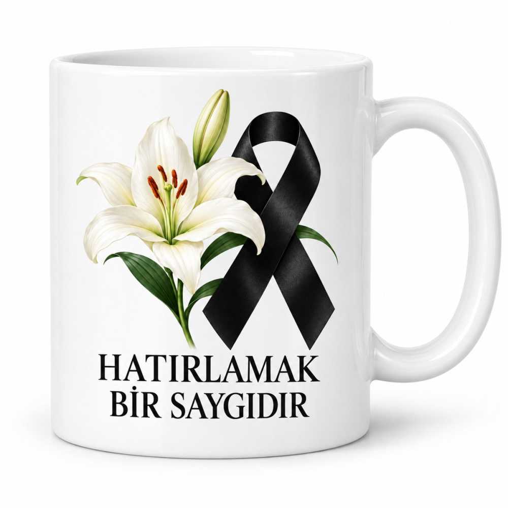 Sessiz Anma Tasarımlı Porselen Kupa - MODEL 785