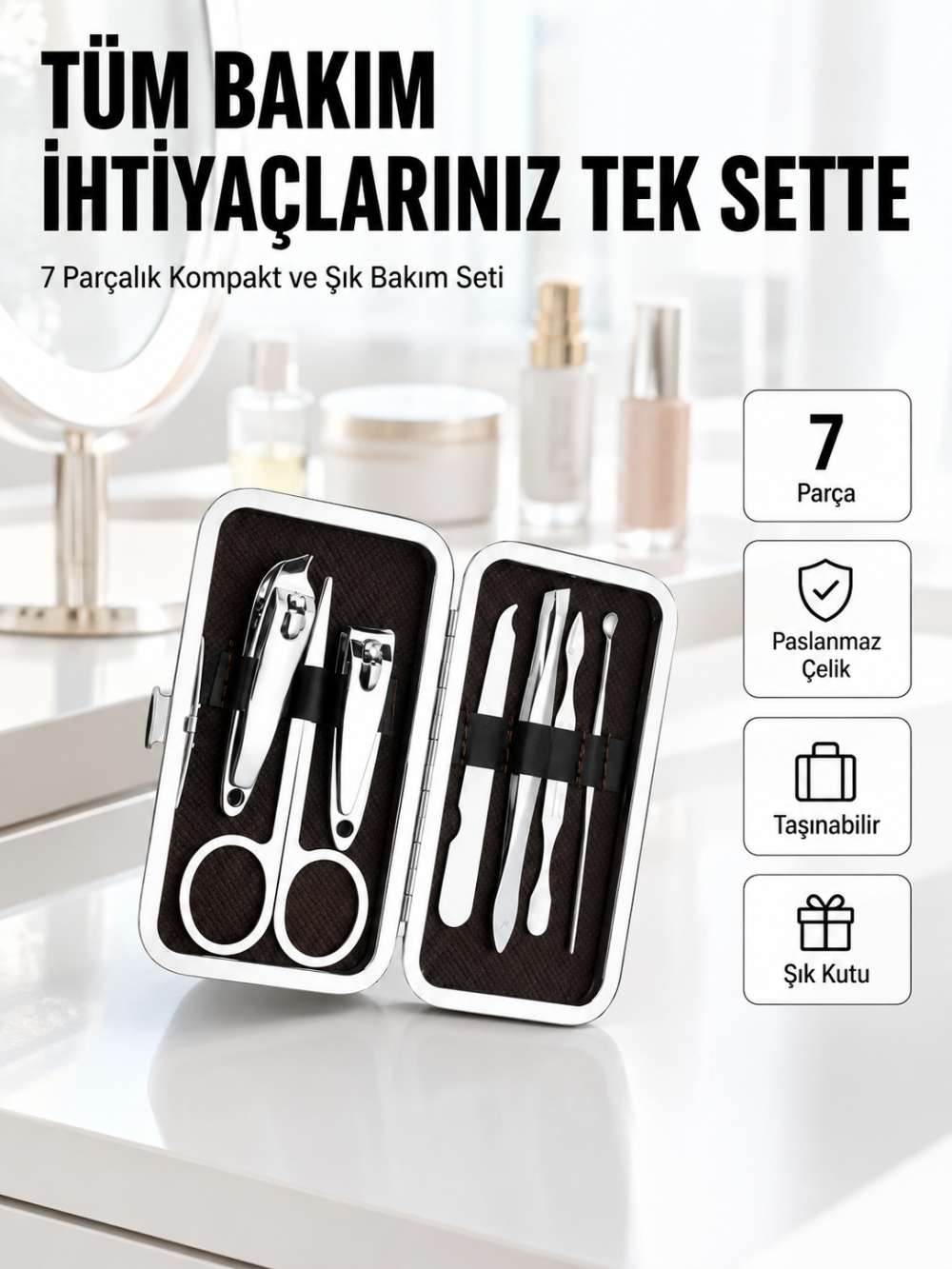 Seyahat İçin Uygun Çok Amaçlı Kişisel Bakım Seti