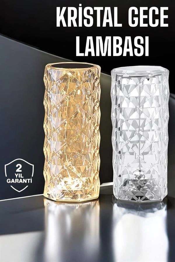 Şık Kristal Gece Lambası Dokunmatik RGB 1 Adet