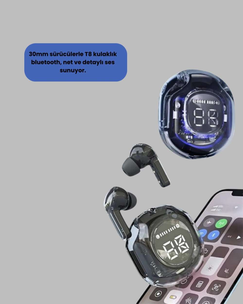 Şık Kulaklık 30 mm Bluetooth 5.3 Teknolojisi