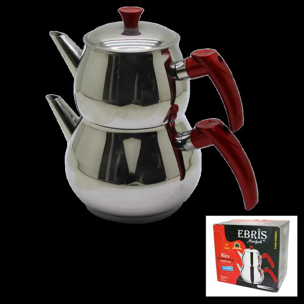 Şık Tasarım Küre Çelik Çaydanlık Seti 1.2LT Üst 2LT Alt