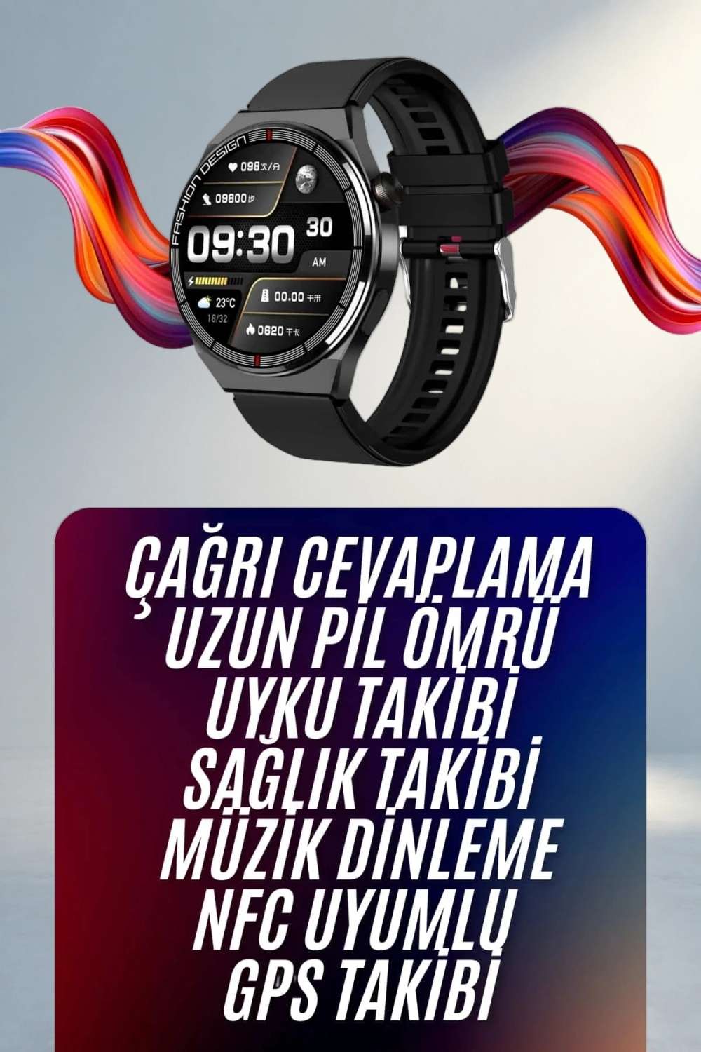 Şık Tasarımlı Akıllı Saat 300-400 mAh İOS Android Uyumlu