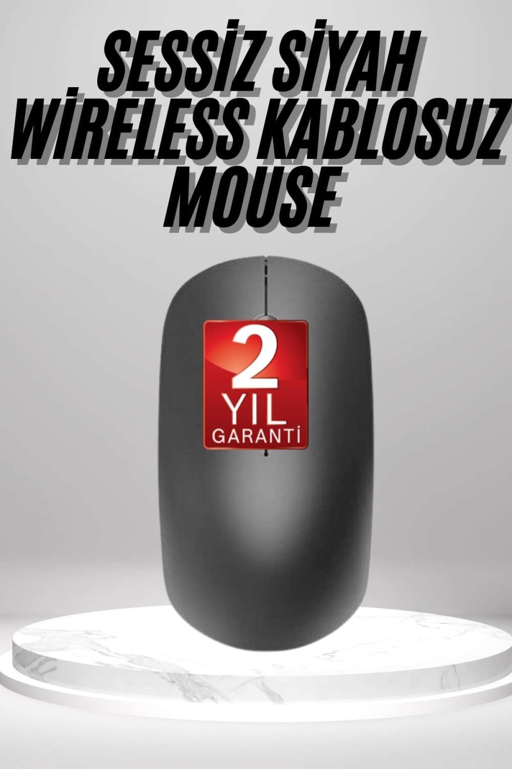 Siyah Kablosuz Mouse Wireless Mouse Minimal Tasarım
