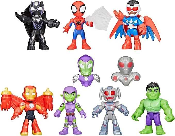 SPIDEY AND HIS AMAZING FRIENDS Marvel, Iron Man ve Müthiş Arkadaşları Örümcek ve Demir Adam: Avengers Takım Oluşturma, 3 İnç Aksiyon Figürü Seti, 3+