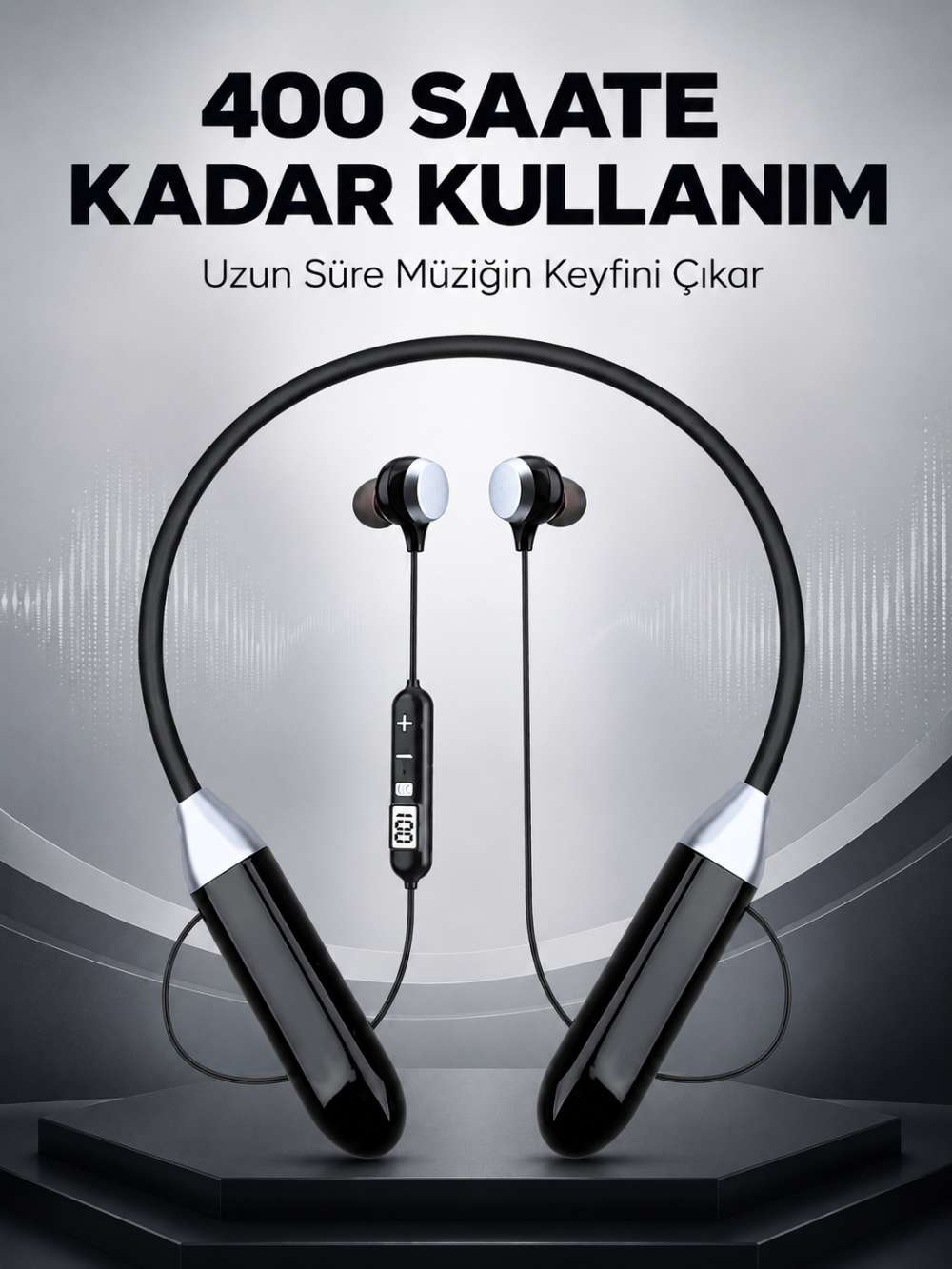 Spor İçin Bluetooth Boyun Kulaklığı Mikrofonlu Kablosuz Kulak İçi Müzik ve Telefon Kulaklığı