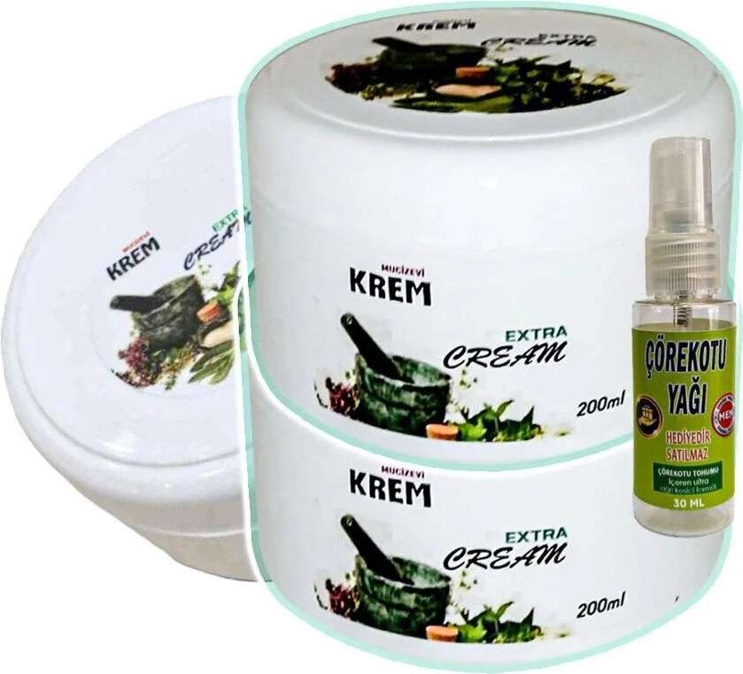 Süper Muzicevi Krem Bakım Masaj Kremi 3X125 Ml+30 ml Çörek Otu Yağı ile