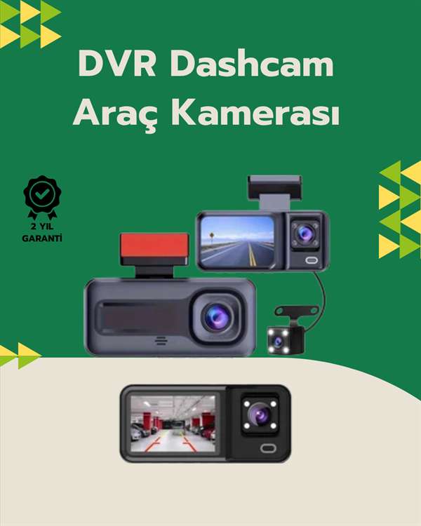 Tam Kapsamlı Araç Güvenliği: 3 Kameralı Full HD Kayıt Sistemi ile Ön, İç ve Arka Görüş