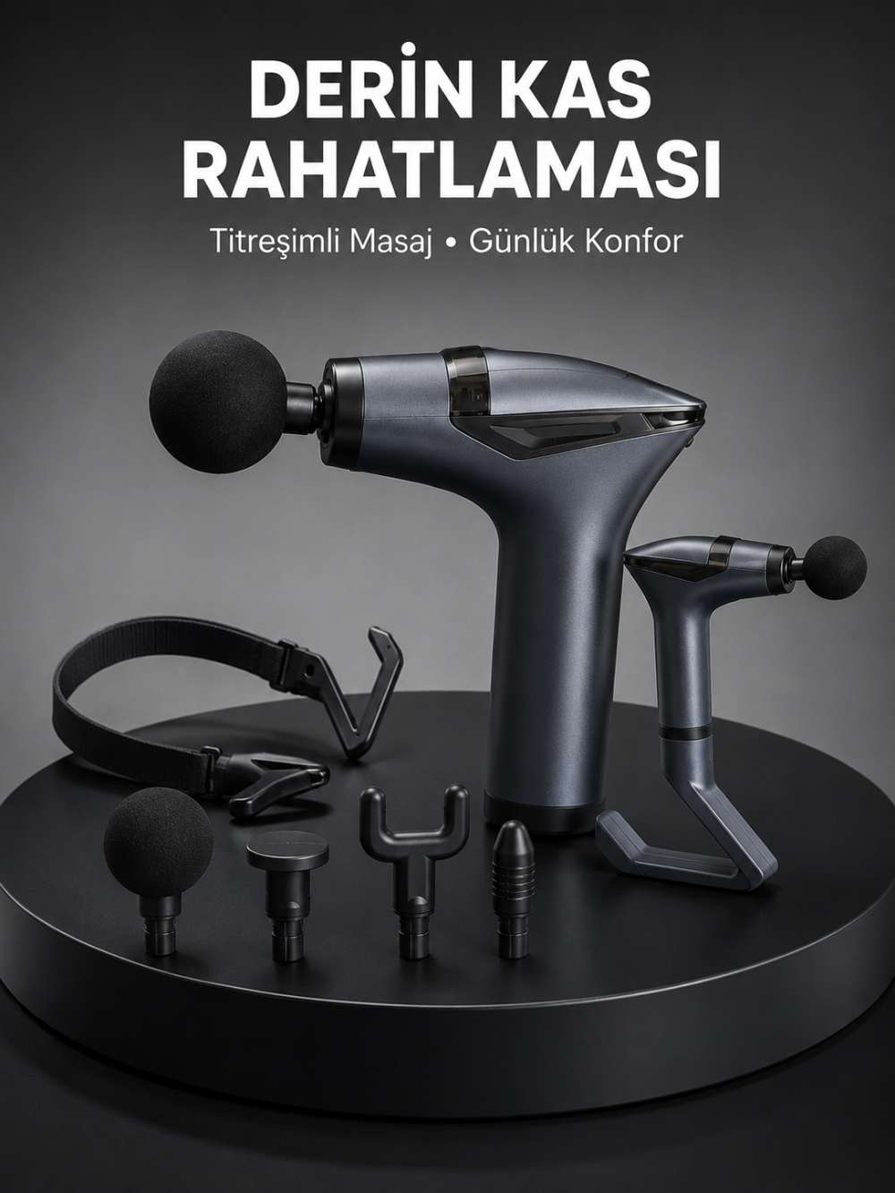 Taşınabilir 3in1 Masaj Aleti Şarjlı Titreşimli Esneme Bantlı Yeni Nesil