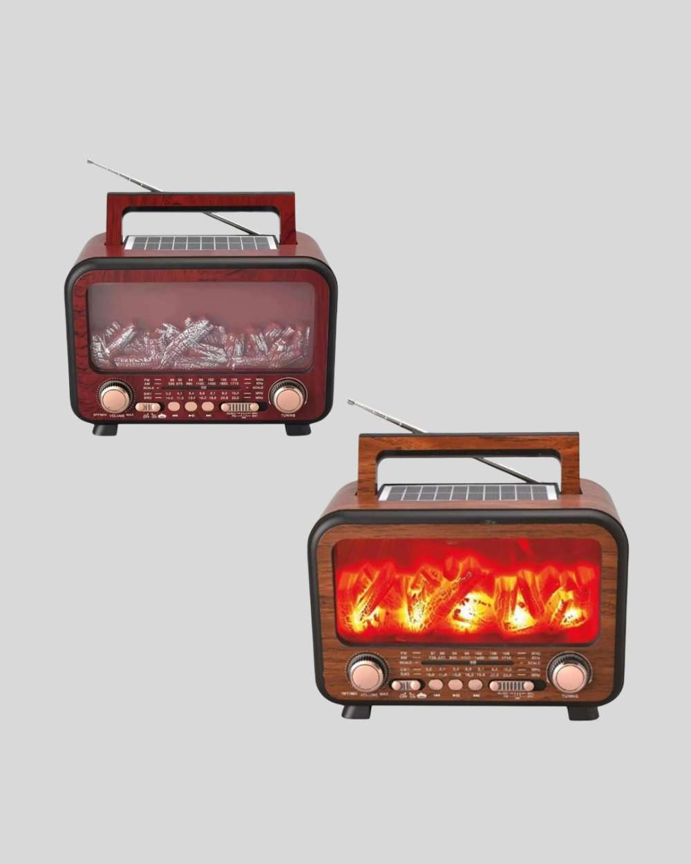 Taşınabilir Bluetooth Hoparlör 7W Solar Şarjlı Alev Işığı Efekti