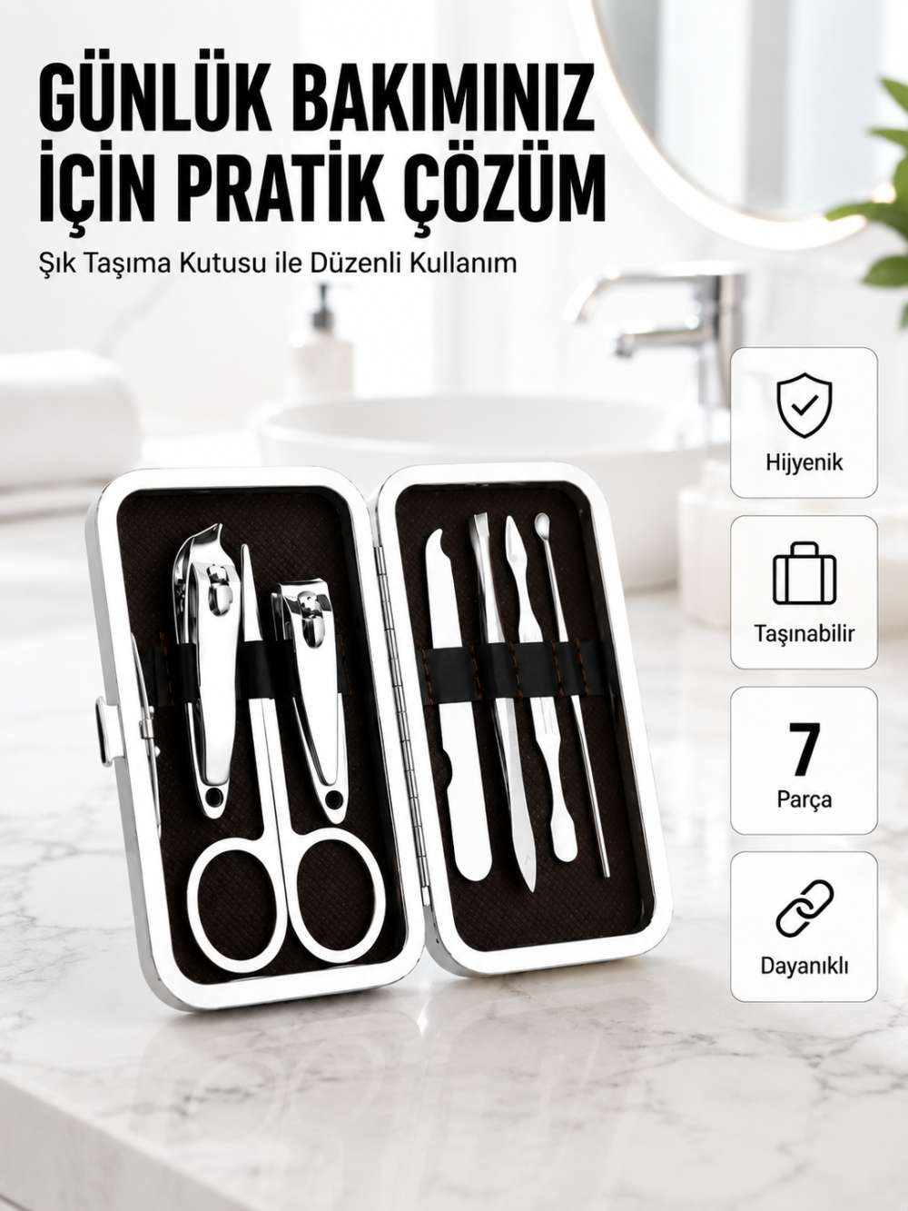 Taşınabilir Çantalı Çok Fonksiyonlu Bakım Seti