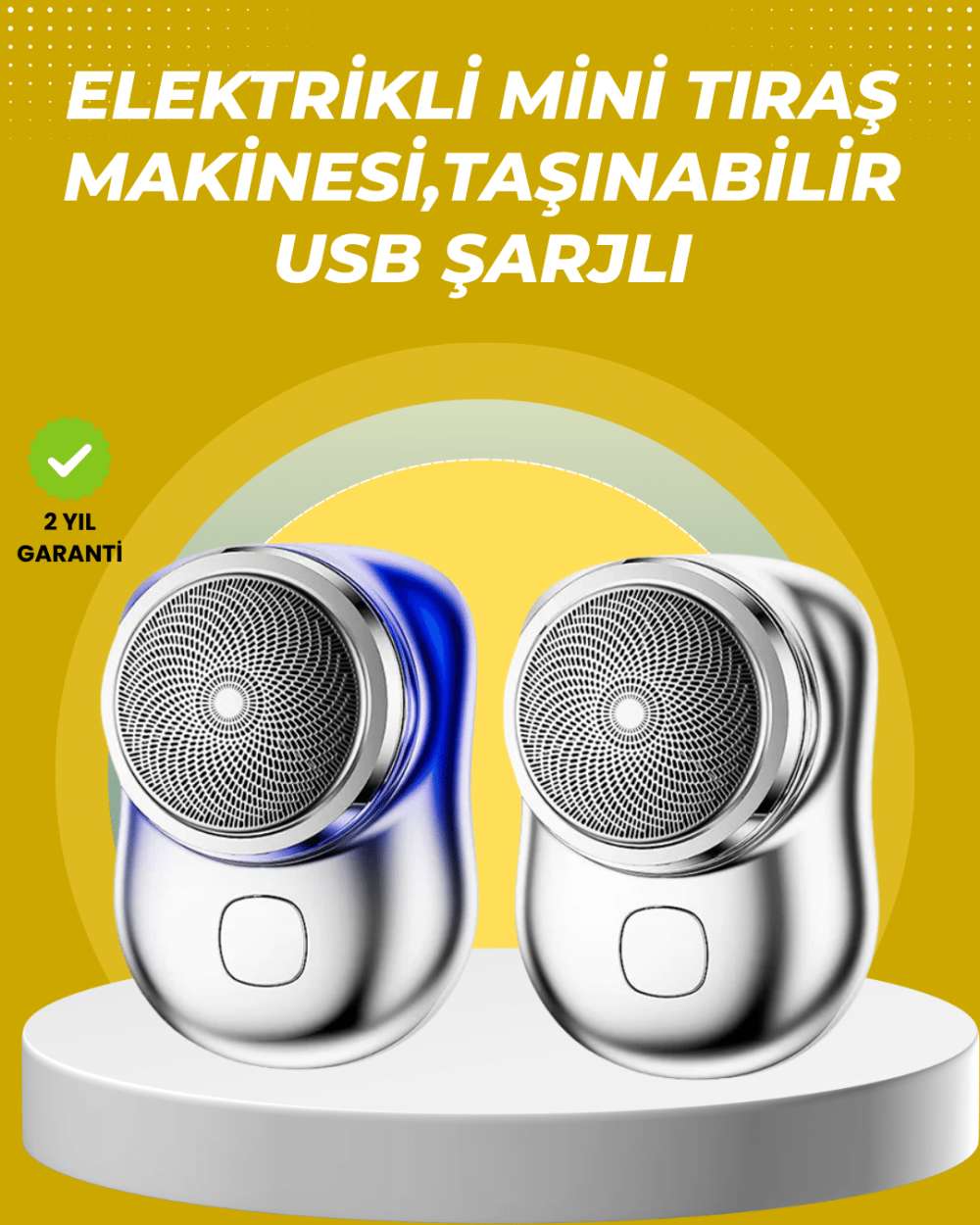 Taşınabilir, cep boyunda, şarjlı elektrikli tıraş makinesi