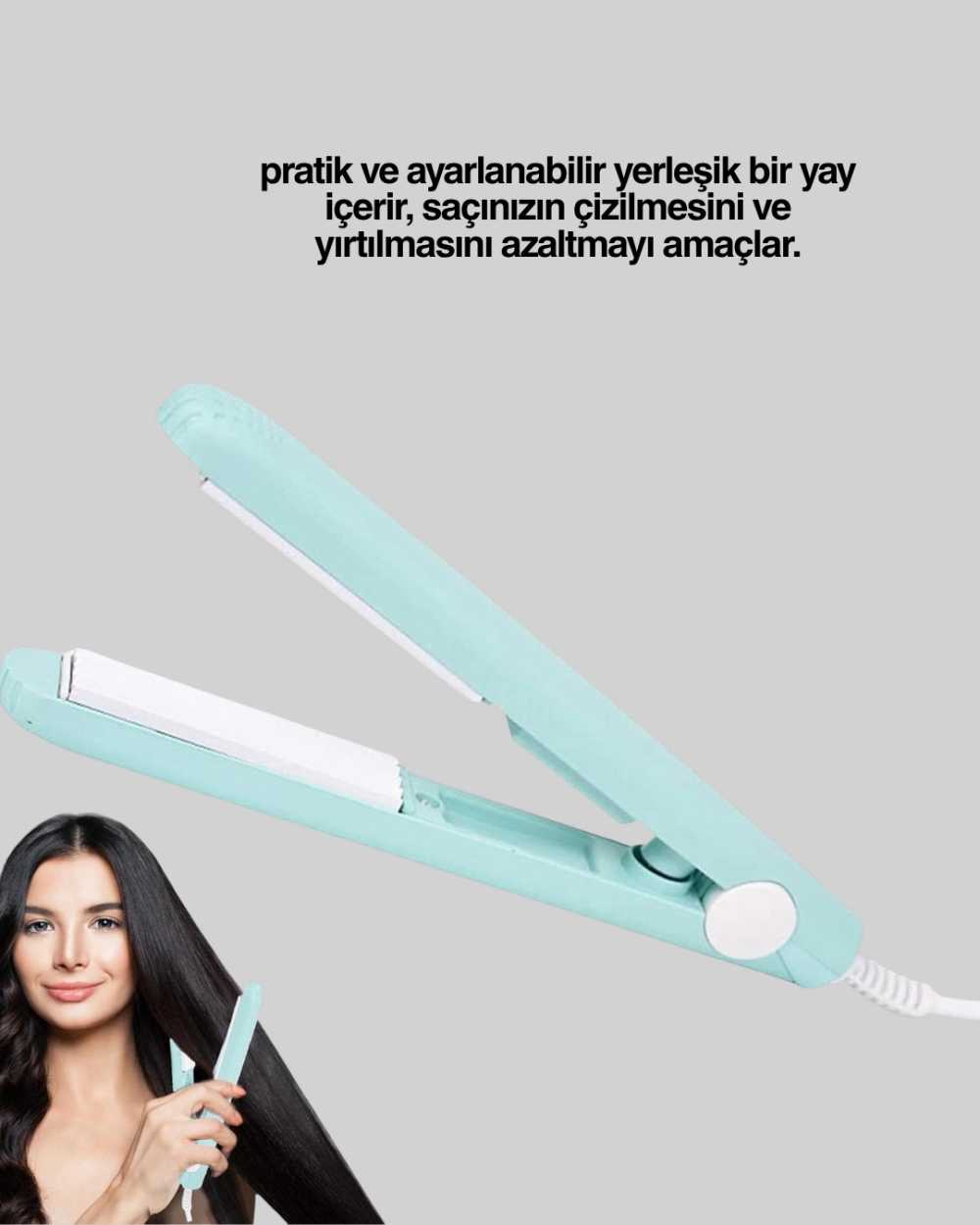Taşınabilir Hafif Seramik Saç Maşası 1 Adet Seyahat İçin