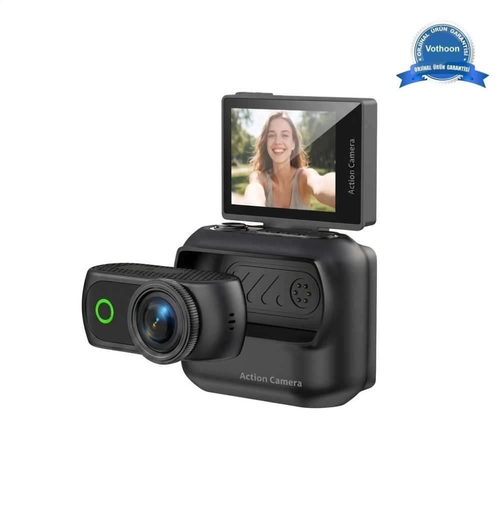 TCX 1080p Dijital Video Kamera (32gb) Kart Dijital Vlog Fotoğraf Makinesi  Türkçe  Siyah