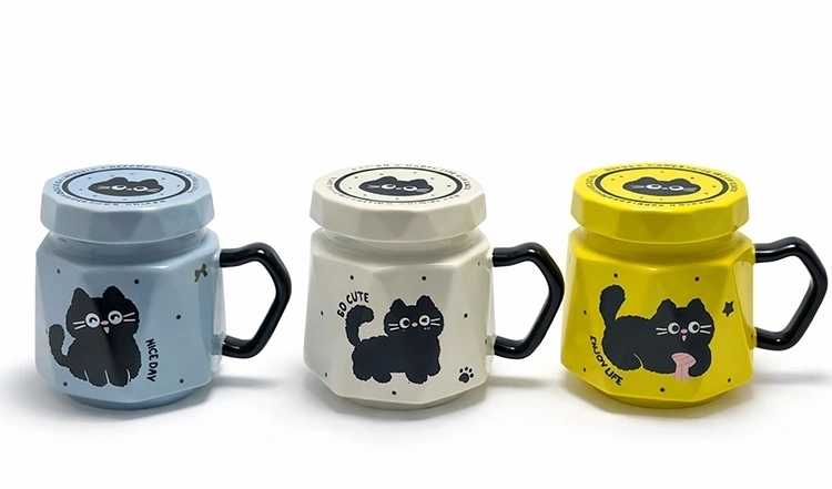 TCX 3d Kedi Figürlü Kapaklı Kupa Bardak TCX5034