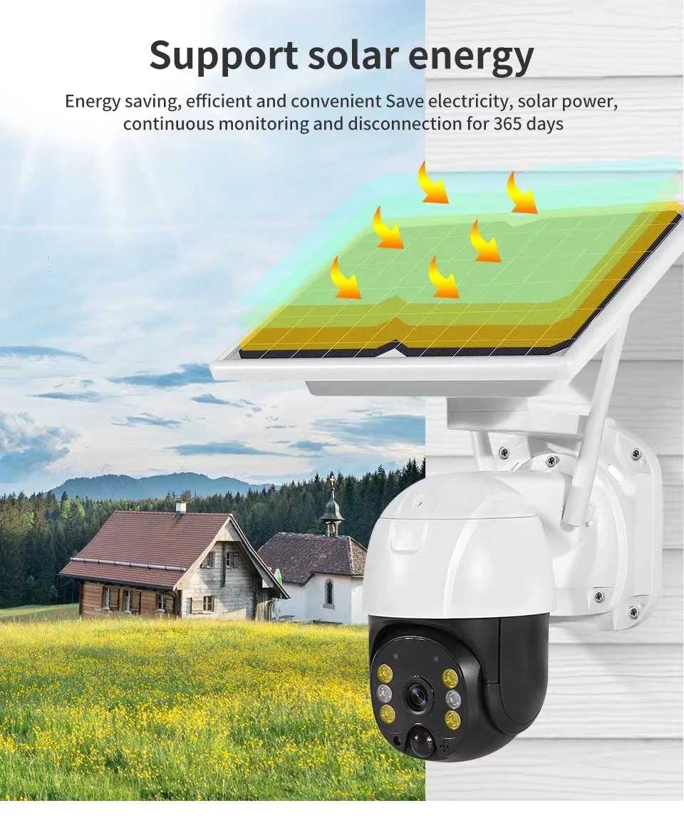 TCX Wifi Uygulamalı Gece Görüşlü Solar Güneş Enerjili Kamera Akıllı Dış Mekan Güvenlik Kamerası