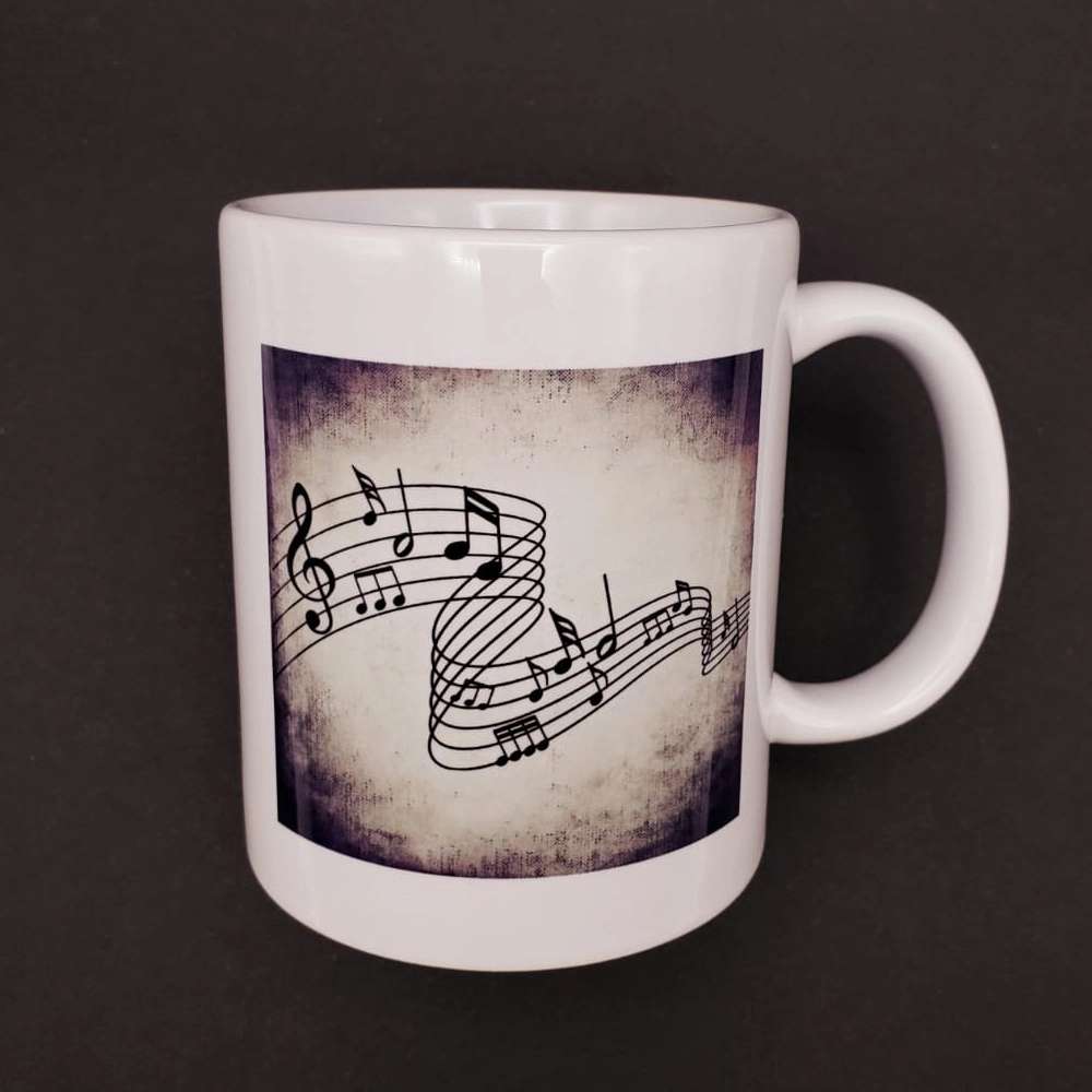 Temalı Seramik Kupa Bardak 8x10 cm (Müzik Model)
