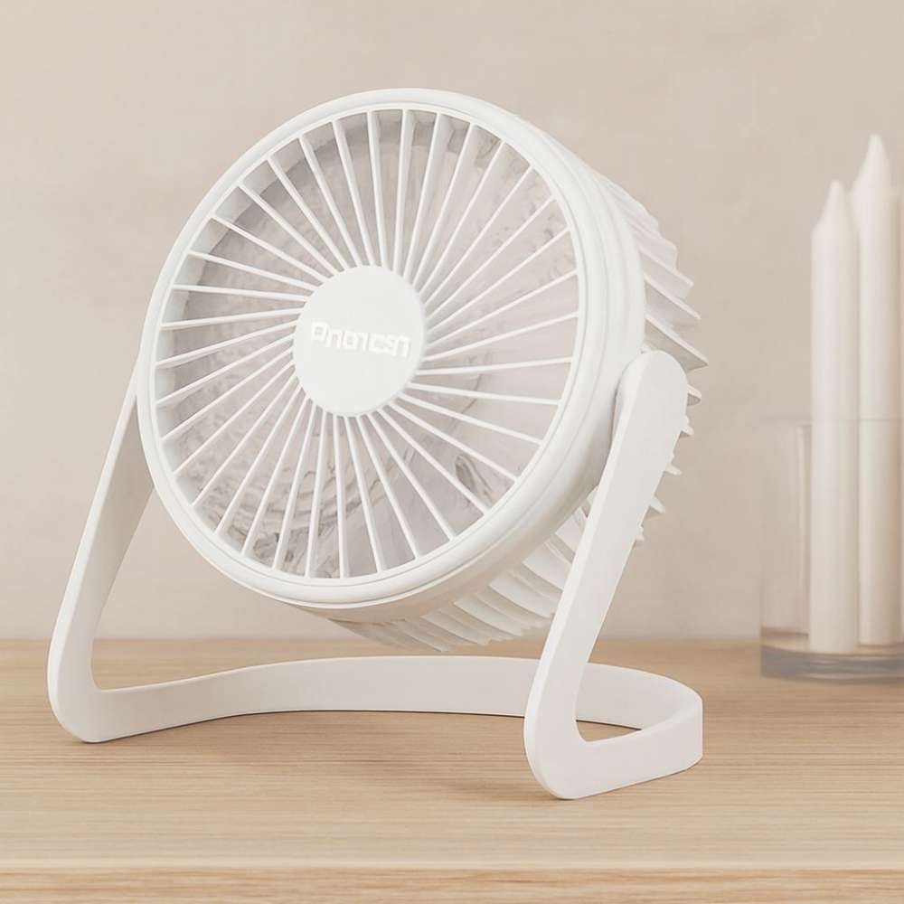 USB Şarjlı Masaüstü Fan 14.5x14.1 cm PVC Gövde