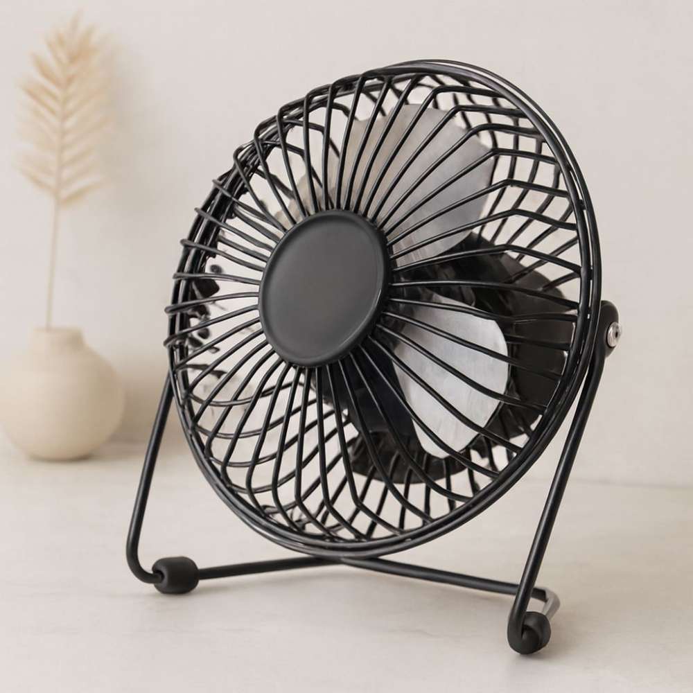 USB Şarjlı Metal Mini Masaüstü Fan 14.5x7.5x15 cm