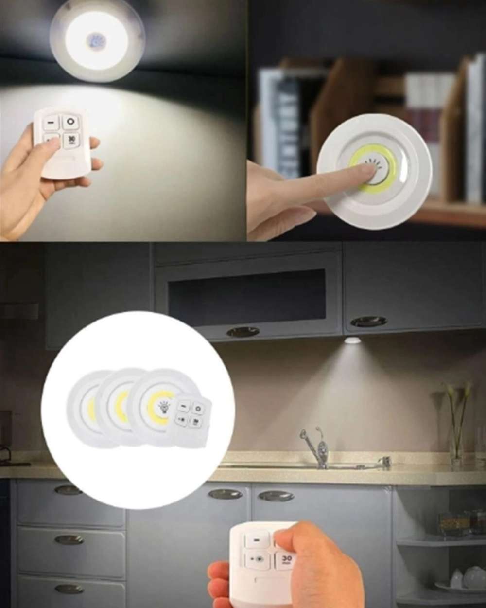 Uzaktan Kumandalı 3'lü Spot Led Lamba Seti Enerji Tasarruflu