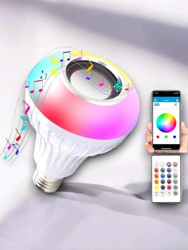 Uzaktan Kumandalı Bluetooth Lamba Hoparlör E27 Uyumlu