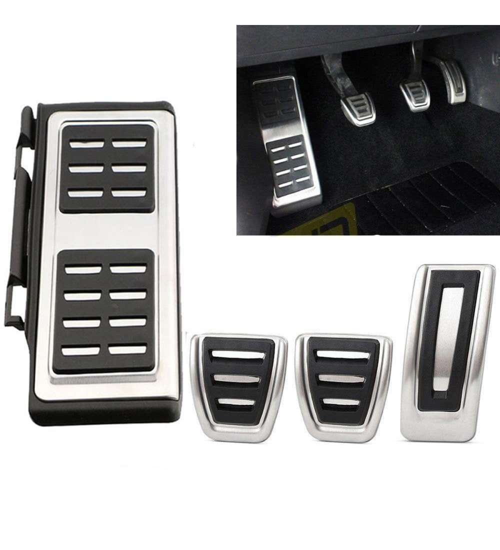 VW Golf 7 8 Passat B8 Tiguan 2 Touran 2 T-Roc T-Cross Arteon Polo 5 Uyumlu Geçme Manuel Pedal Seti 4 Parça Siyah Krom