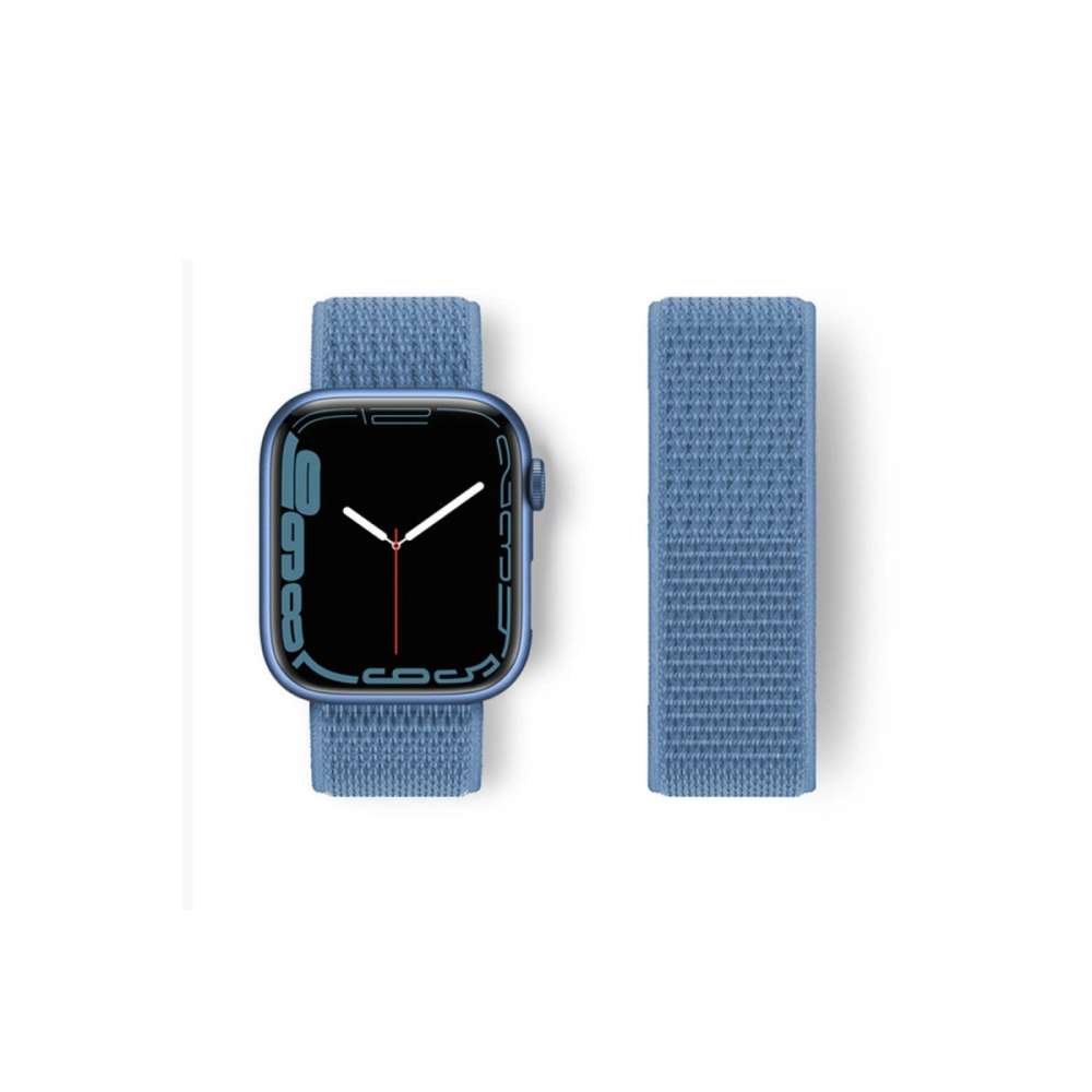 Watch 42mm Hasırlı Cırtcırtlı Kordon - Mavi