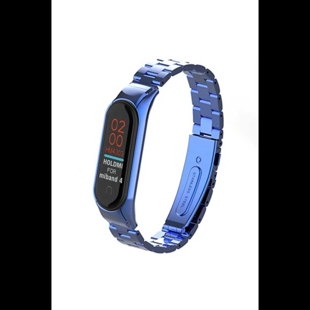 Xiaomi Mi Band 4 Metal Baklalı Kordon - Mavi