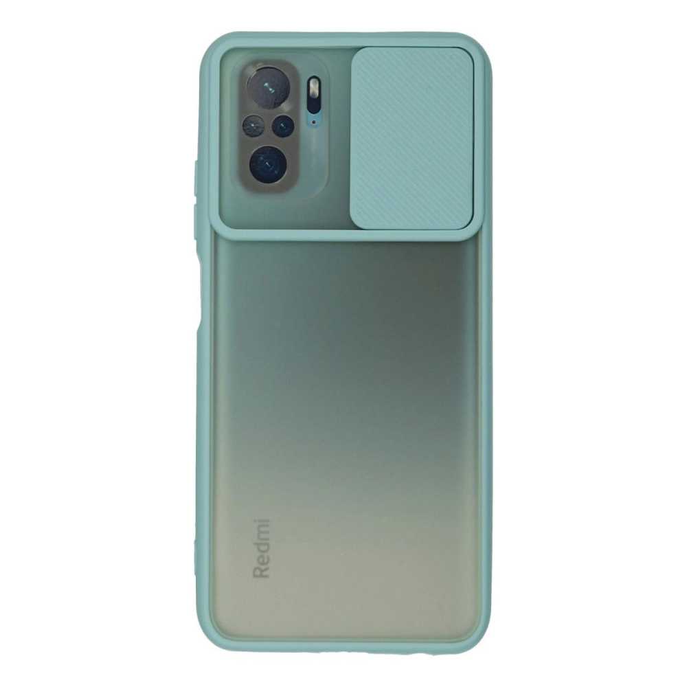 Xiaomi Redmi Note 10 Kılıf Palm Buzlu Kamera Sürgülü Silikon - Turkuaz